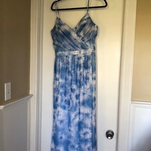 Guess blue and white maxi dress